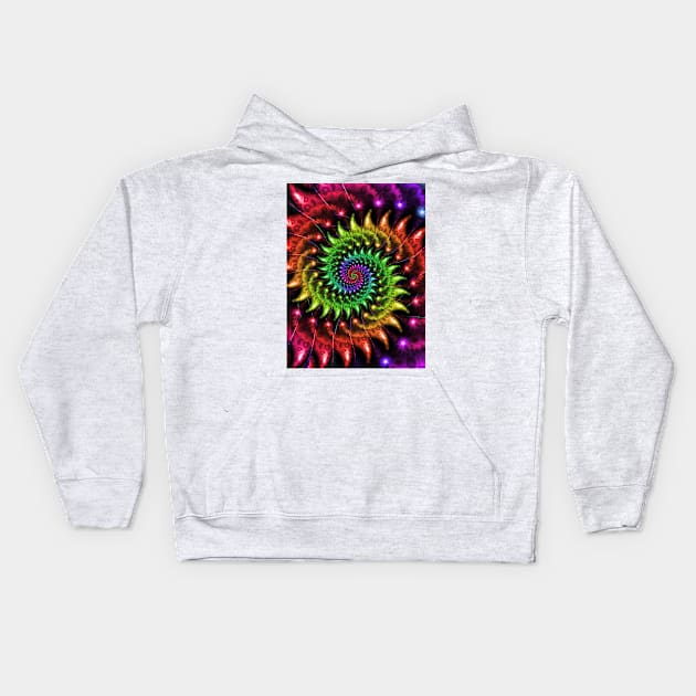 Spinning Rainbow Spiral Kids Hoodie by pinkal